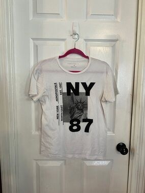 Aeropostale White Graphic NY 87 Tee - Men's